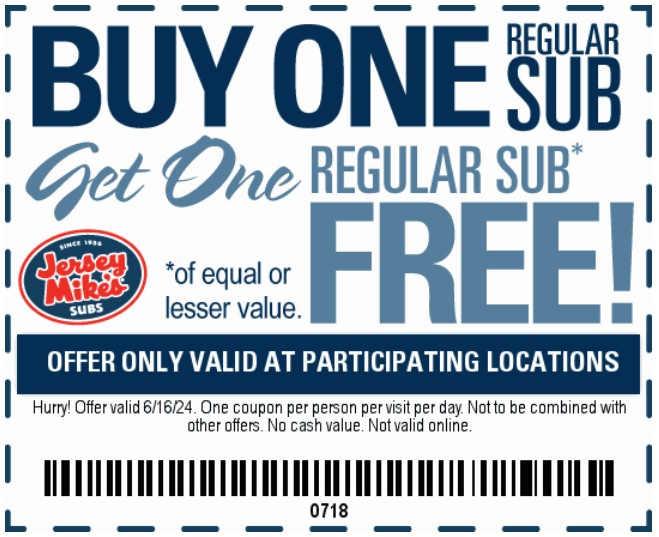 Jersey Mike's Printable Coupon